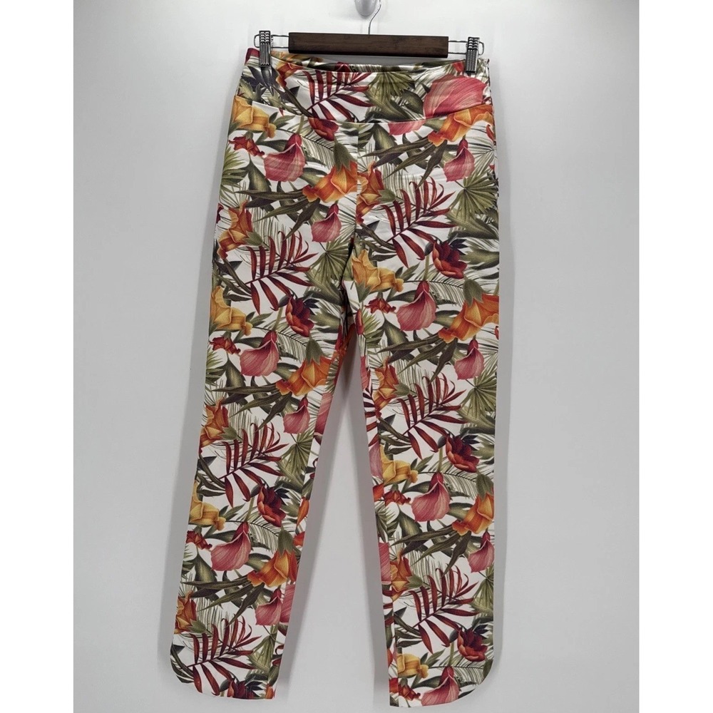 Joseph Ribkoff Floral Tropical Ankle Pants Crop Slim Career Resort Womens 6
